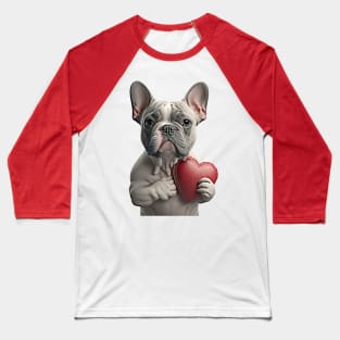 French Bulldog Valentine's Day Baseball T-Shirt
